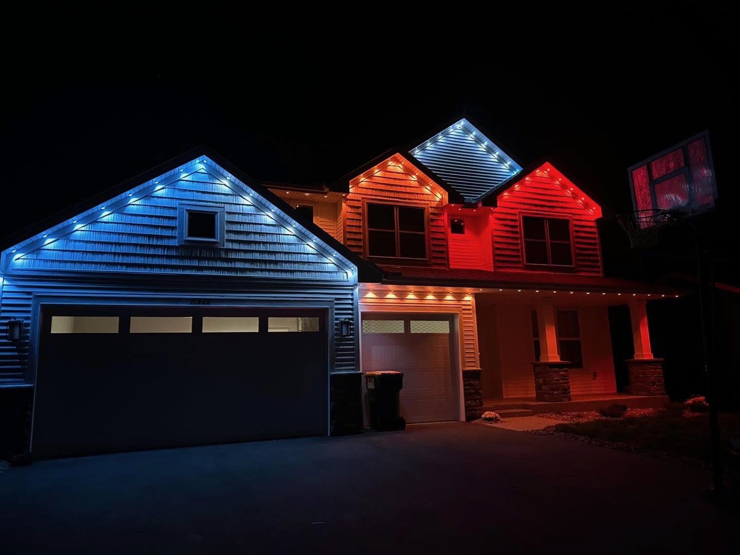 Permanent LED lighting installation on a Central Pennsylvania home 6