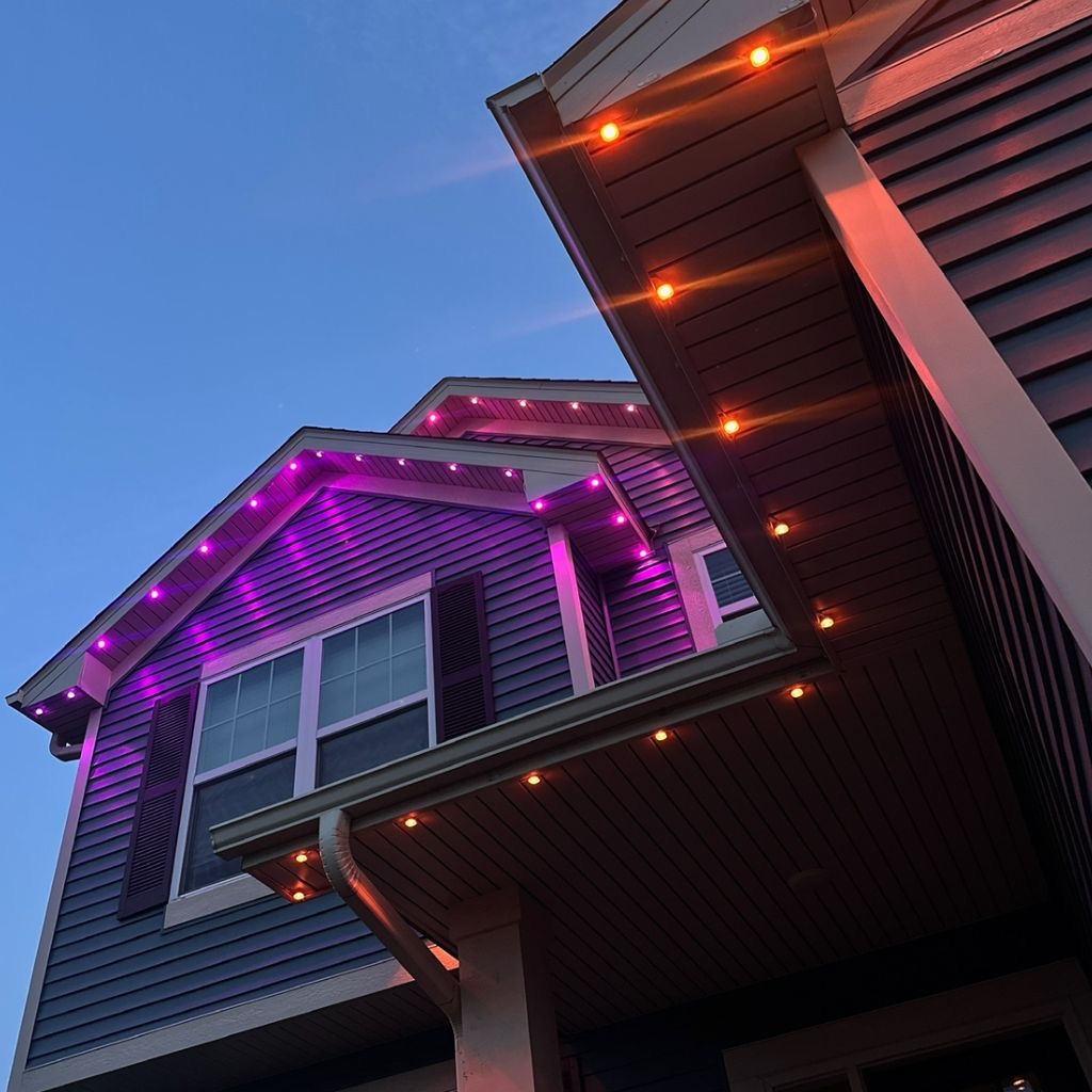 Permanent LED lighting installation on a Central Pennsylvania home 1